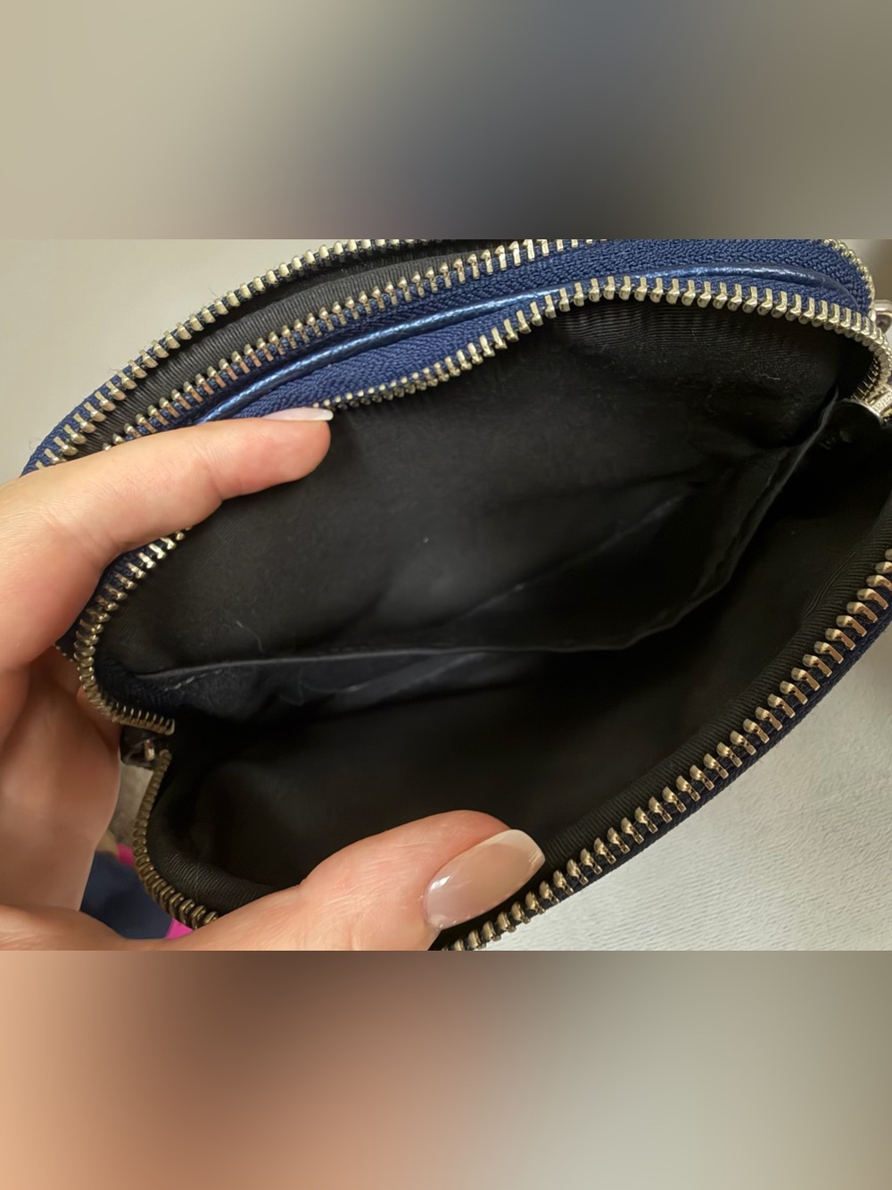Coach Navy Pebbled Leather Crossbody with Gold Emblem - Picture 6 of 7